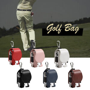PU Leather Golf Ball Storage Bag Mini Waist Hanging Golf Bag Outdoor Accessories