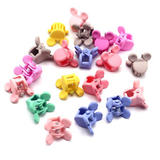 50 Mixed Color Plastic Mini Mouse Head Hair Claw Clamps Small Hair Clips 15mm