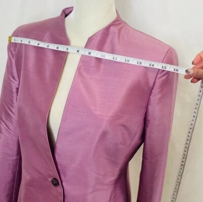 Traje de vestir 100 % seda vintage Rena Rowan, blazer talla 4. Foto 1 de 4