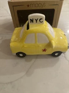 New In Box Macy's Ceramic Taxi Coin Bank - Picture 1 of 11
