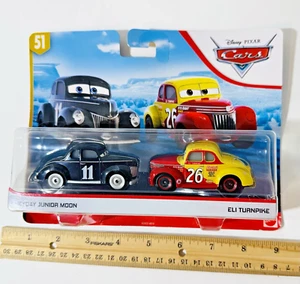 DISNEY PIXAR CARS HEYDAY JUNIOR MOON ELI AUTOPISTA DE PEAJE DÍA DE CARRERAS 2020 PAQUETE DE 2 NISP - Imagen 1 de 3