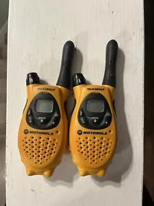 LOT OF 2: Motorola Talkabout Radio Walkie Talkies Yellow Nice Used - Picture 1 of 7