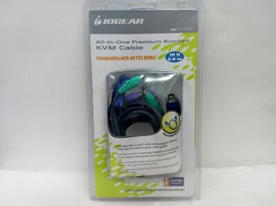IOGEAR All in One 10FT Premium Bonded KVM Cable Gaming #G2L5003P - Image 1 of 4