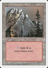 Mountain (A Small Tree) Revised HEAVILY PLD Basic Land MAGIC MTG CARD ABUGames