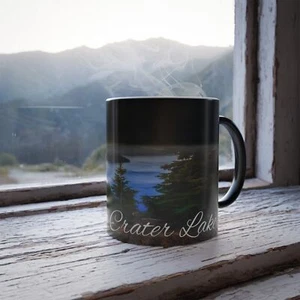 ¡Cambio de color! Taza de café de cerámica Crater Lake National Park ThermoH Morphin - Imagen 1 de 9