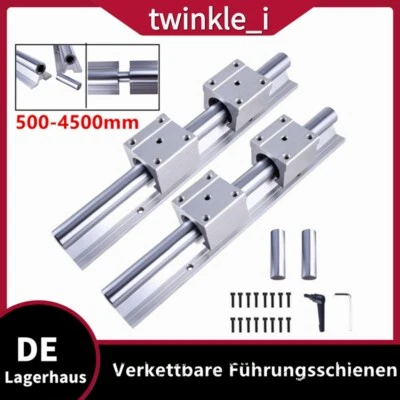 MARKENLOS SBR16/20 Linearführung Gleitschiene 500-4500mm SBR16/20UU Linearblock+Verbinder