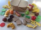 Vintage 1994 Fisher-Price 3303 Picnic Basket with food Lot.