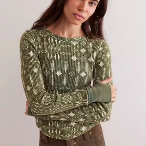 Free People Pretty Little Top Térmico Pino Combo Verde Talla X-Pequeño NUEVO CON ETIQUETAS NUEVO - Imagen 1 de 7