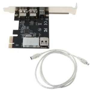 PCI-e 1X IEEE 1394A 4 Port(3+1) Firewire Card Adapter 6-4 Pin Cable For Desktop - Photo 1/10