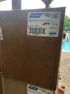 QTY 10 BOX 48897 NORTON Abrasives St Gobain 9" x 1/8" x 5/8" -11 GRINDING Wheel - Picture 1 of 2