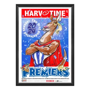 North Melbourne Kangaroos 2024 AFLW Premiers, Harv Time Print Framed - Bild 1 von 1