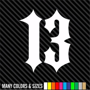 Lucky 13 rockabilly rat rod Vinyl Decal Sticker JDM Drift Vinyl Decal Sticker  - Picture 1 of 15