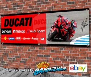 Ducati Lenovo 2021 Moto GP Francesco Bagnaia Banner for Garage, Workshop, LARGE - Picture 1 of 2