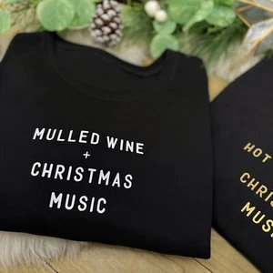 Personalised Christmas Jumper 'CHRISTMAS MUSIC AND' Xmas Sweatshirt Novelty Gift - Picture 1 of 9