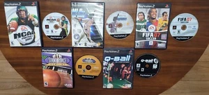 Lot/5~PS2~NCAA FB 03~MLB THE SHOW 06~FIFA 07~STRIKE FORCE BOWLING~QBALL BILLIARD - Picture 1 of 3