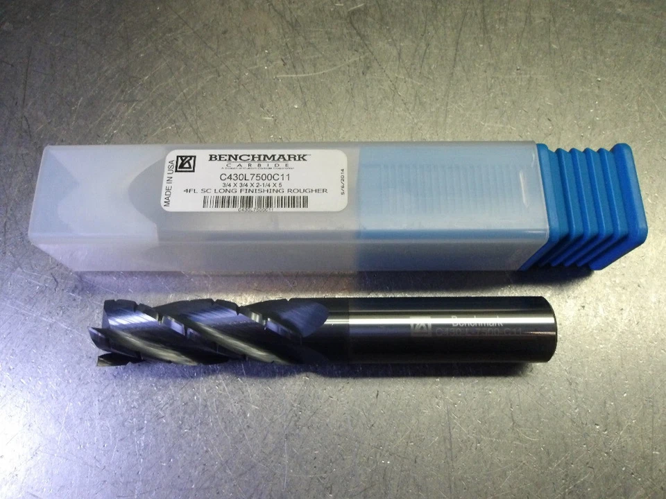 Benchmark 3/4" 4 Flute Carbide SQ Roughing Endmill C430L7500C11 (LOC1492)