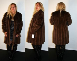 Brown Sheared Min Fur Coat Size Medium 6 8 M Efurs4less - Picture 1 of 4