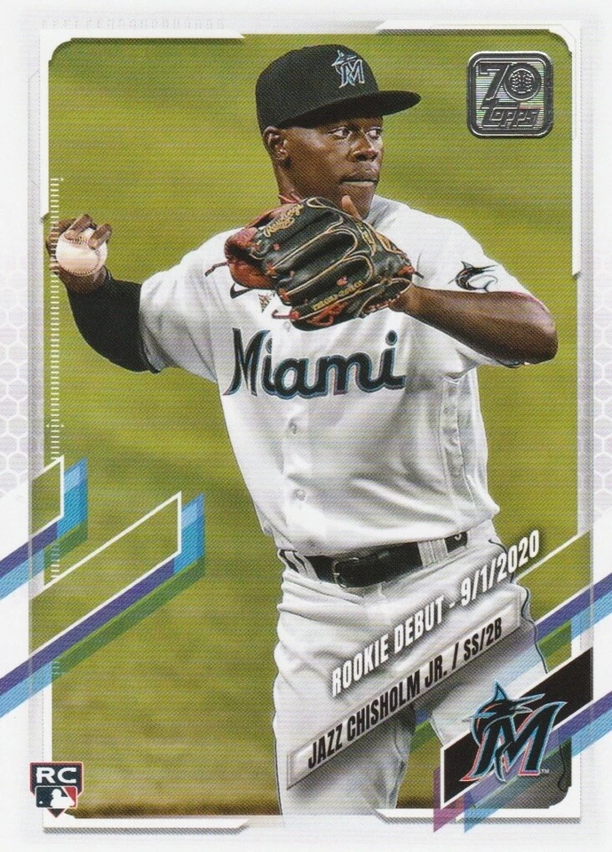 JAZZ CHISHOLM JR. (Marlins) 2021 Topps Update Series RC Card - Card Number US114 - Image 1 of 2