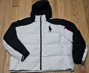 NWOT Polo Ralph Lauren Men’s Big & Tall Big Pony Hooded Down Puffer Jacket White - Picture 1 of 5