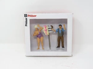 Preiser G 45128 Swimmer Beach Woman Man No Swimming Sign People Figure Set - Picture 1 of 6