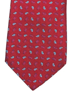 Corbata cuello seda Etro Milano rojo rubí pequeño azul/rojo cachemira Italia nueva etiqueta Foto 1 de 4
