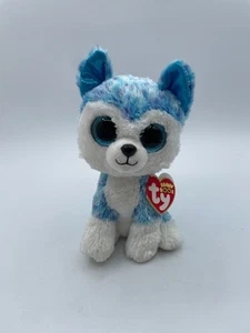 Nuevo Ty Beanie Boos Skylar Justice Exclusivo Azul Husky Cachorro Perro 6" 2016 Etiquetas - Imagen 1 de 11