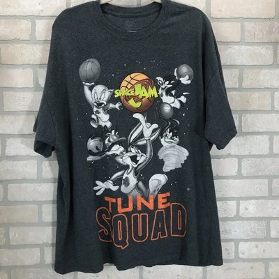 Space Jam Tune Squad Looney Tunes Tee T- Shirt Mens XXL Black White Splatter - Image 1 of 4