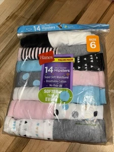 Hanes Girls Value Pack 14 Cotton Bikini Underwear - Size 6 NEW - Picture 1 of 1