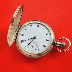 Dennison Solid Sterling Silver English 2oz Pocket Watch Movement Fob For Repair - Picture 1 of 12
