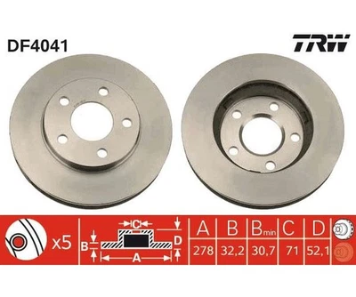 2 uds disco de freno TRW DF4041 para estante Buick Chevrolet Opel Foto 1 de 2