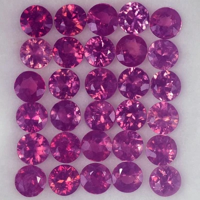 2.65CT PRECIOSO VVS 30 PIEZAS 2.6MM REDONDO SIN CALENTAR NARANJA ROSA ZAFIRO NATURAL Foto 1 de 3