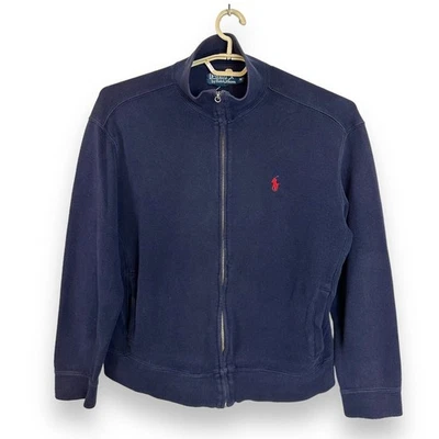 De Colección Polo Ralph Lauren Chaqueta de Pista Abrigo Talla M Azul Rojo Logo Bolsillos Algodón Preppy Foto 1 de 4