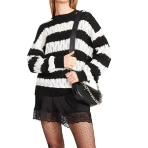 Steve Madden Women’s Karli Sweater – Black Mock Neck Pullover, Size LG - Picture 1 of 4