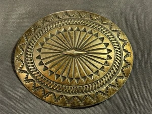 Hebilla de cinturón vintage de plata esterlina del suroeste de nativos americanos firmada M - Imagen 1 de 13