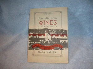 vintage  Bisceglia bros.  Wines  napa valley recipe book free shipping - Picture 1 of 4