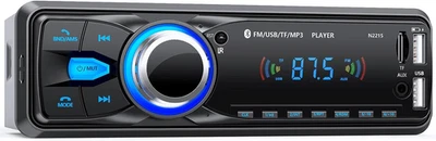 Autoradio Bluetooth, Stereo Auto 1 DIN Autoradio FM Radio Auto Lettore MP3 Suppo - Immagine 1 di 4
