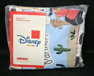 Manta Disney Home Li'l Buckaroo Doble/Completamente Impresa Nueva 72x90 pulgadas Nueva Stock Antiguo Foto 1 de 4