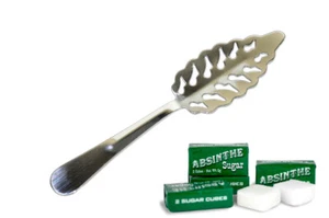 LEAF ABSINTHE SPOON & 10 SUGAR CUBES + FREE SHIPPING !!! - Picture 1 of 4