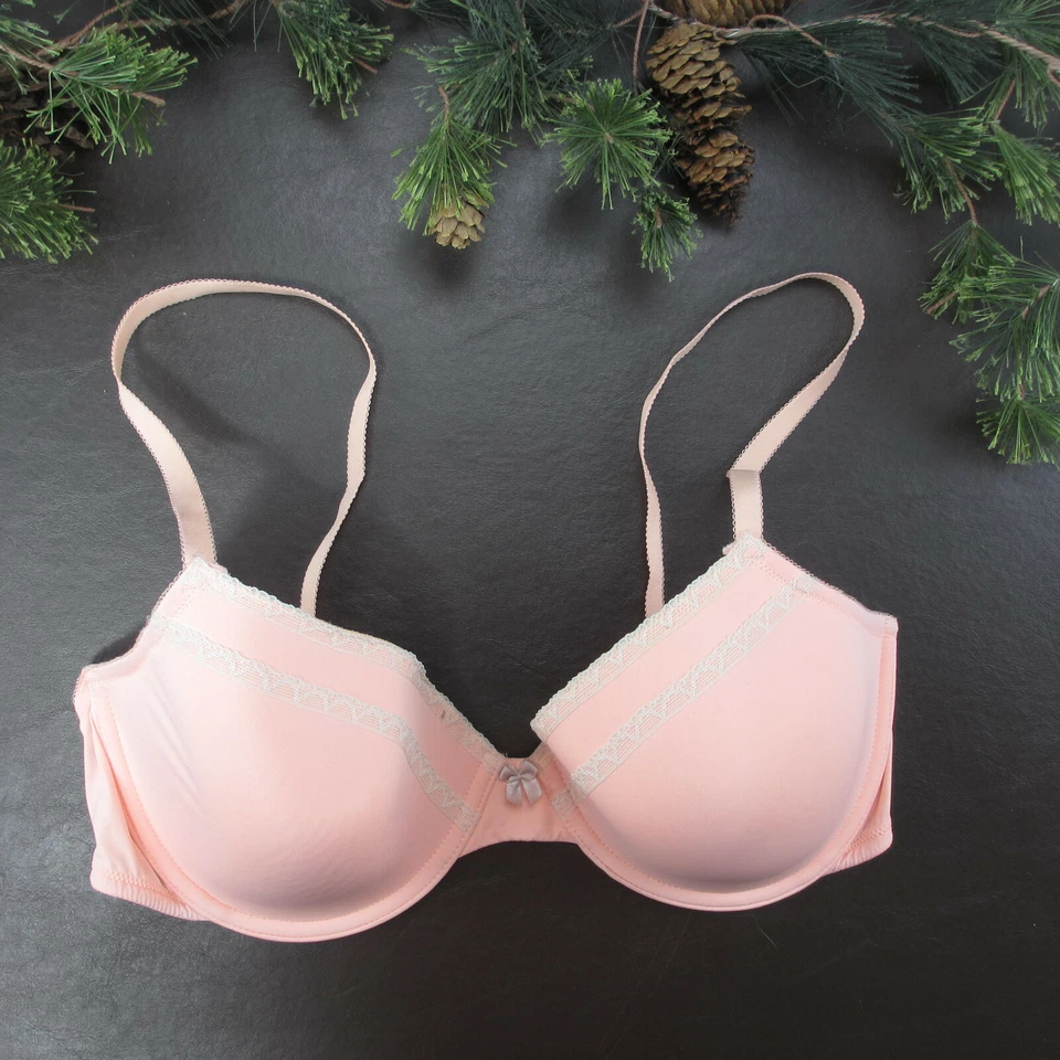 Gap Body Bra 36D Pink Lace Underwire Padded Adjustable Clasp Back - Image 1 of 4