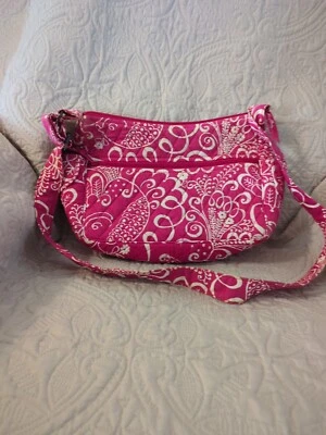 Bolso Vera Bradley Retirado Twirley Birds On The Go Fucsia/Blanco Foto 1 de 4