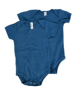One-Piece Baby Short-Sleeve Top 2 Pack, American Apparel, Blue, 12-18 Months - Picture 1 of 2