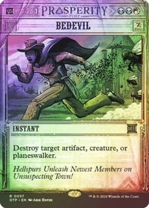 Bedevil FOIL BREAKING NEWS - 0037 - Rare - Outlaws of Thunder Junction OTP MTG - Picture 1 of 1