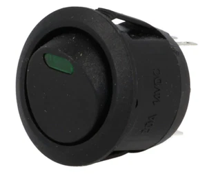 PULSANTE LUMINOSO ON OFF ACCENSIONE SWITCH 12V 20A LED VERDE AUTO TONDO - Foto 1 di 1