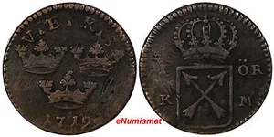Schweden 1719 1 Erz km.überprägt 1718 1 Daler SM RAR KM# 364,2 (10 344) - Bild 1 von 3