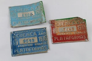 Antiguas MATRICULAS Placas Cuenca Años 70 Plataformas Agricolas Motor RETRO - Imagen 1 de 5