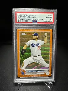 2022 Topps Chrome - Clayton Kershaw - Orange Wave Refractor PSA 10 - #183 - #/25 - Picture 1 of 2
