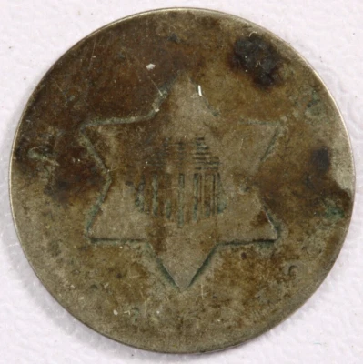 1852 3 Cent Silver - AG/G Details Bent - Image 1 of 2