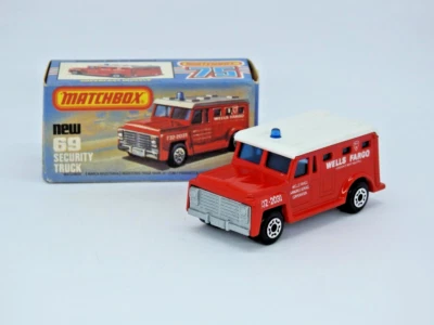 MATCHBOX SUPERFAST CAMION DI SICUREZZA WELLS FARGO N.69 MINT IN K BOX 1978 - Immagine 1 di 4