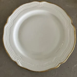 "Vajilla de porcelana Bernardalud plato de ensalada Diderot Limoges oro blanco 8,5""" - Imagen 1 de 4