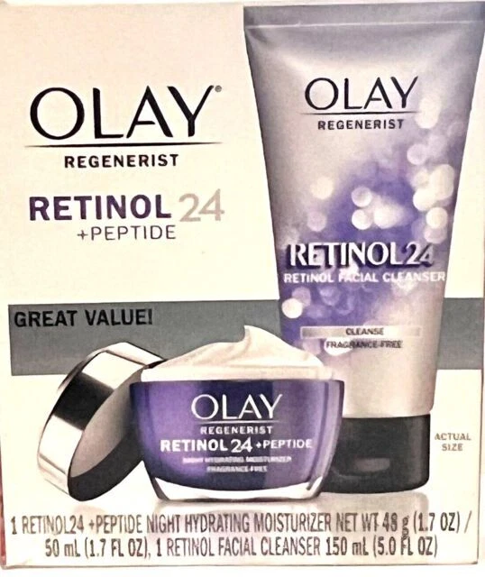 Olay Regenerist Retinol 24 + Peptide Face Wash and Moisturizer - 5 fl oz/1.7oz